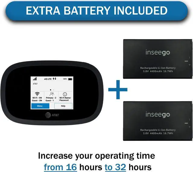Alt view image 3 of 5 - AT&T Wireless Hotspot WiFi Device 4G LTE MiFi 8000 | Global 4G Cat18 LTE | Up to 1 Gbps | EVDO-LINK Bundle for Mobile Hotspot Device with HardCase, Screen Protector, SIM Card & Extra Battery