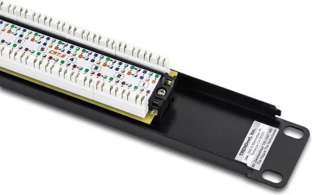 Alt view image 3 of 5 - TRENDnet 16-Port Cat6 Unshielded Patch Panel, TC-P16C6, Wallmount or Rackmount, 1U 19" Cat3/Cat4/Cat5/Cat5e/Cat6 Compatible, 250Mhz Connection, Ethernet/Fast Ethernet/Gigabit Ethernet (1000Base-T)