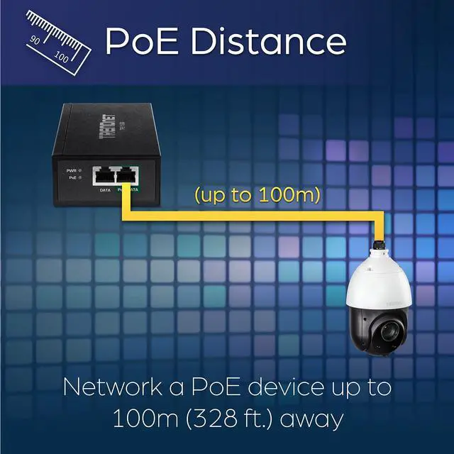 Alt view image 3 of 5 - TRENDnet Gigabit PoE++ Injector, Convert A Non-PoE Port To A PoE++ Gigabit Port, PoE (15.4W), PoE+ (30W), Or PoE++ (95W), Up to 100m (328 ft), Integrated Power Supply, Black, TPE-119GI