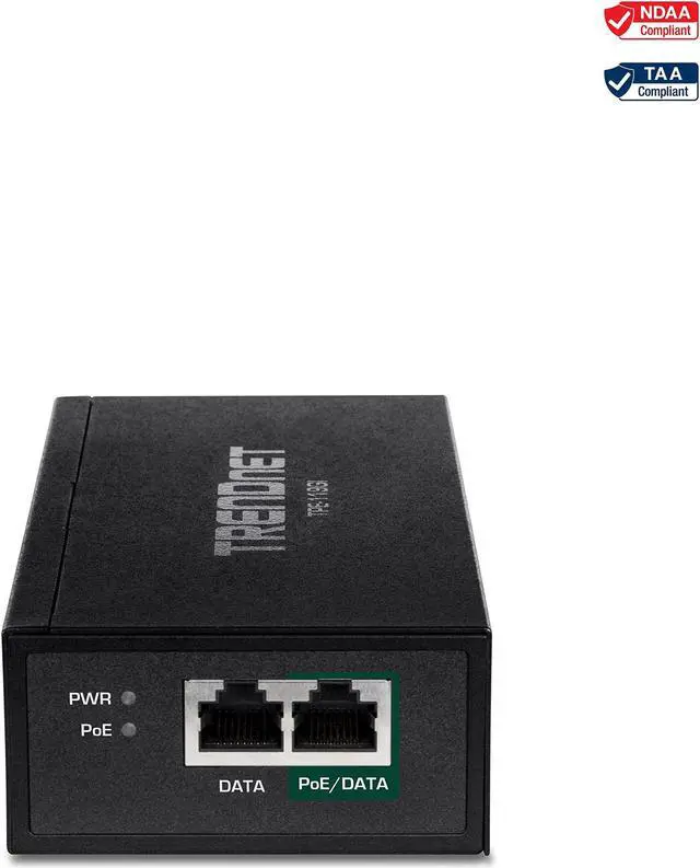 Alt view image 5 of 5 - TRENDnet Gigabit PoE++ Injector, Convert A Non-PoE Port To A PoE++ Gigabit Port, PoE (15.4W), PoE+ (30W), Or PoE++ (95W), Up to 100m (328 ft), Integrated Power Supply, Black, TPE-119GI