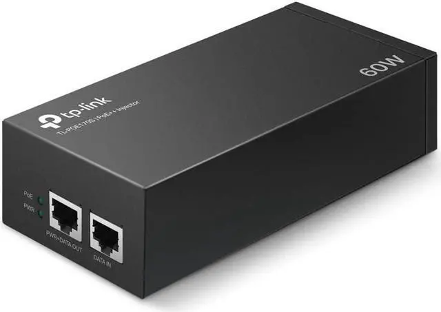Main image of TP-Link TL-PoE170S 802.3at/af/bt Gigabit PoE Injector Non-PoE to PoE Adapter Supplies up to 60W (PoE++) Plug & Play Desktop/Wall-Mount Distance Up to 328 ft. UL Certified, Black