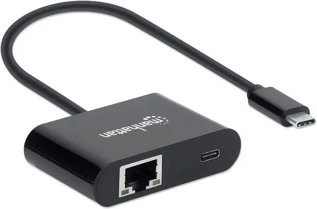 Alt view image 2 of 4 - Manhattan USB-C to RJ45 Gigabit Network Adapter with Power Delivery (PD) Port