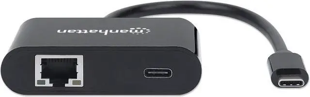 Alt view image 3 of 4 - Manhattan USB-C to RJ45 Gigabit Network Adapter with Power Delivery (PD) Port