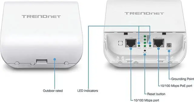 Alt view image 4 of 5 - TRENDnet TEW-740APBO 10dBi Wireless N300 Outdoor PoE Access Point (V1.0R)