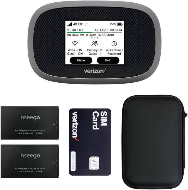 Main image of Verizon Wireless Jetpack Inseego MiFi 8800L | Free VPN Mobile Hotspot for Travel | 4G Mobile Portable WiFi | Unlocked Globally | Near 5G Speed up to 1200 Mbps | EVDO-LINK Bundle - Verizon Sim Card