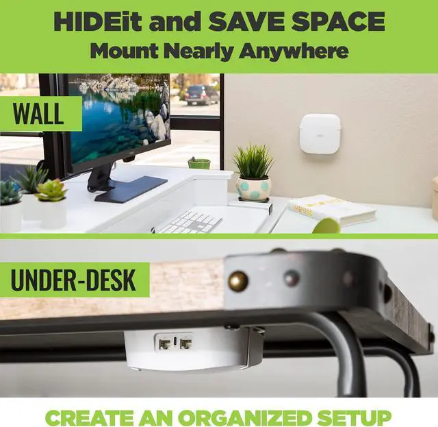 Alt view image 2 of 5 - HIDEit Mounts EPro 6E Wall Mount for Eero Pro 6E Mesh Wi-Fi Router - American Company - Steel Wall Mount Compatible with Eero Pro 6E - Not Compatible with Eero Pro or Eero Pro 6