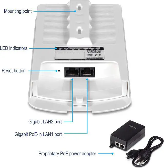 Alt view image 2 of 5 - TRENDnet 14 DBI WiFi AC867 Outdoor Poe Preconfigured Point-to-Point Bridge Kit, 14 DBI Directional Antennas, for Point-to-Point WiFi Bridging Applications, 5GHz, AC867, TEW-840APBO2K