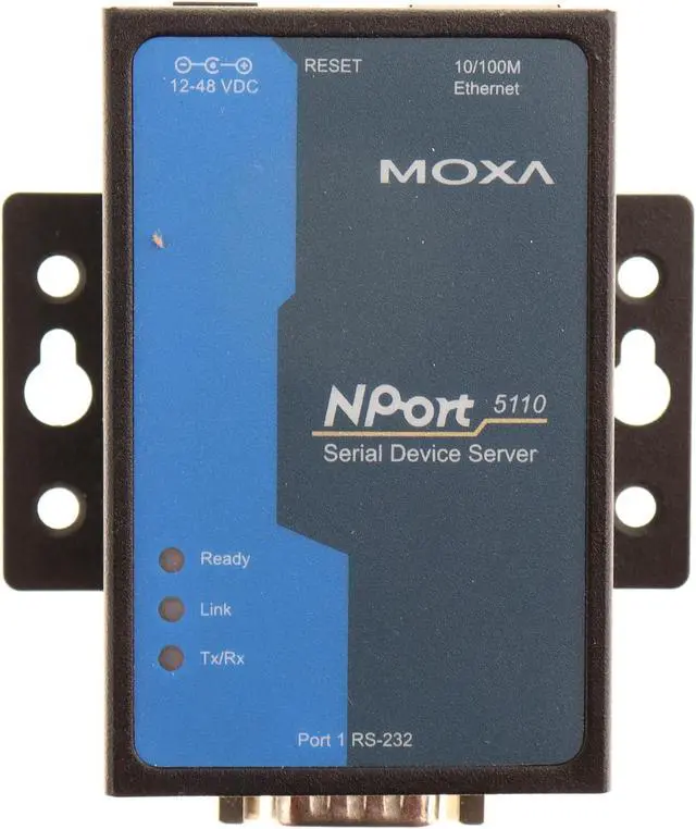 Alt view image 2 of 3 - MOXA NPort 5110-1 Port Serial Device Server, 10/100 Ethernet, RS232, DB9 Male