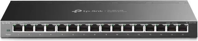 Main image of TP-Link TL-SG116E | 16 Port Gigabit Switch | Easy Smart Managed | Plug & Play | 3 Year Manufacturer Warranty | Desktop/Wall-Mount | Sturdy Metal w/ Shielded Ports | Support QoS, Vlan, IGMP and LAG