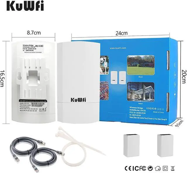 Alt view image 4 of 5 - KuWFi Bundle of Goods 2.4G Wireless WiFi Bridge and 10 Ports Gigabit Ethernet Network Switch