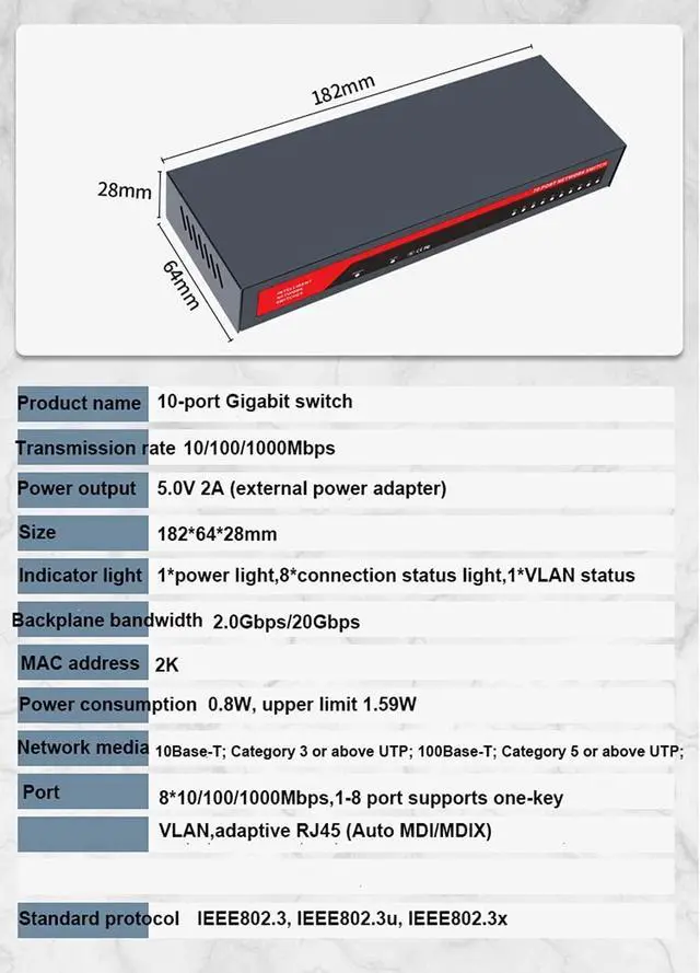 Alt view image 5 of 5 - KuWFi Bundle of Goods 2.4G Wireless WiFi Bridge and 10 Ports Gigabit Ethernet Network Switch