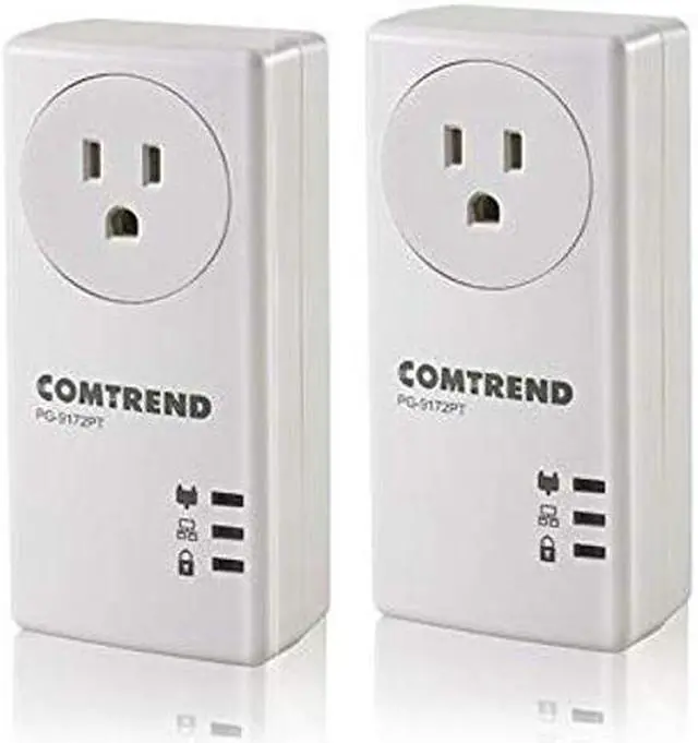 Main image of Comtrend 1200 Mbps G.hn Powerline Ethernet Adapter with Pass-Through Outlet I 2 Unit Kit (PG-9172PT-KIT)