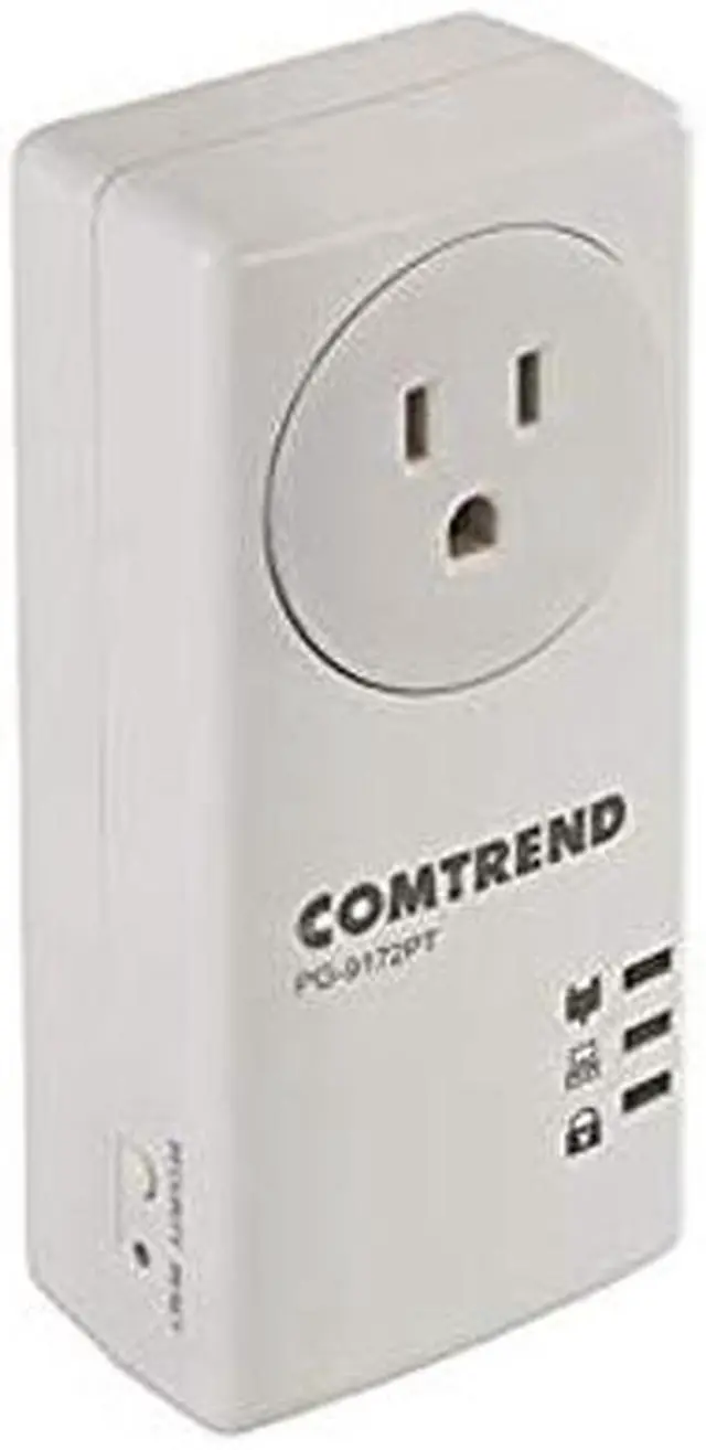 Alt view image 3 of 5 - Comtrend 1200 Mbps G.hn Powerline Ethernet Adapter with Pass-Through Outlet I 2 Unit Kit (PG-9172PT-KIT)