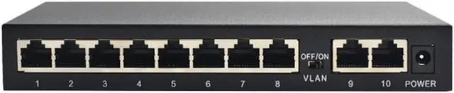 Alt view image 2 of 5 - KuWFi Gigabit Ethernet Network Switch 10/100/1000Mbps 10 Port RJ45 LAN Hub Desktop Fast Ethernet Switch for Office Dormitories Home