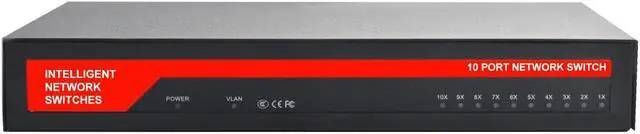 Alt view image 3 of 5 - KuWFi Gigabit Ethernet Network Switch 10/100/1000Mbps 10 Port RJ45 LAN Hub Desktop Fast Ethernet Switch for Office Dormitories Home