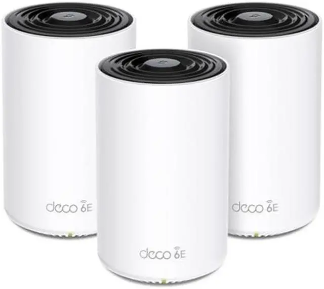 Main image of TP-Link Deco AXE4900 Tri-Band WiFi 6E Mesh WiFi System (Deco XE70 Pro)| 2.5G WAN/LAN Ports | 4.9 Gbps Wi-Fi | 7,200 Sq. Ft Coverage | Connect up to 200 Devices | New 6 GHz Band | 3-Pack |2024 Release