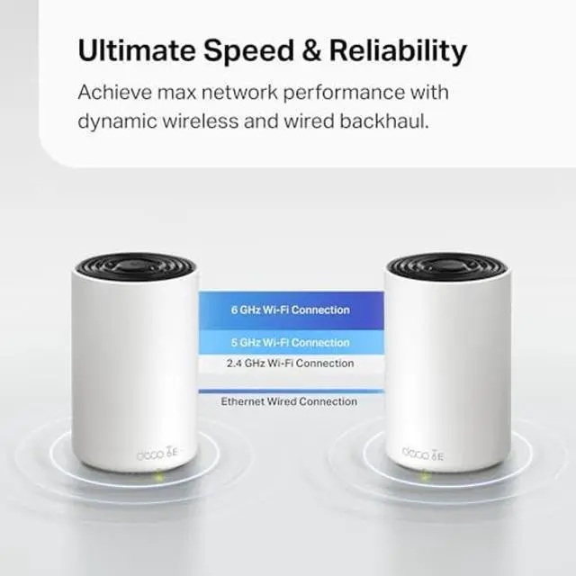 Alt view image 5 of 5 - TP-Link Deco AXE4900 Tri-Band WiFi 6E Mesh WiFi System (Deco XE70 Pro)| 2.5G WAN/LAN Ports | 4.9 Gbps Wi-Fi | 7,200 Sq. Ft Coverage | Connect up to 200 Devices | New 6 GHz Band | 3-Pack |2024 Release