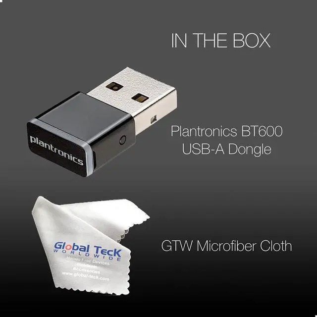 Alt view image 2 of 5 - Poly BT600 USB-A Bluetooth Adapter Dongle -211250-01 - GTW Bundle with Microfiber Cloth - Compatible with PC/Mac