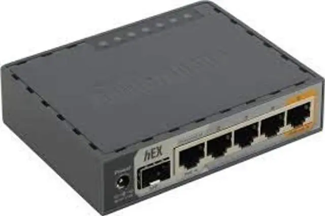 Main image of MikroTik hEX S RB760iGS Gigabit Ethernet Router with SFP Port, 5-Port Wired Router with Dual-Core CPU, PoE Output