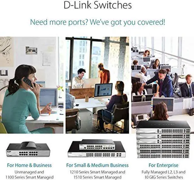Alt view image 5 of 5 - D-Link Ethernet Switch, 5-Port Gigabit Plug n Play Compact Design Fanless Desktop Switch (DGS-1005G),Black
