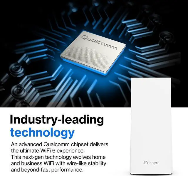 Alt view image 3 of 5 - Linksys Atlas WiFi 6 Router Home WiFi Mesh System, Dual-Band, 2,000 Sq. ft Coverage, 25+ Devices, Speeds up to (AX3000) 3.0Gbps - MX2000 1-Pack,White