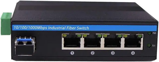 Main image of OLYCOM Harsh Outdoor 5-Port Gigabit Ethernet Fiber Converter, Industrial DIN-Rail Network Switch, 100/1000Base-T to LC, Up to 20KM(with SFP Transceiver), IP40, Extreme Heat -40° 85°C (-40° 185°F)