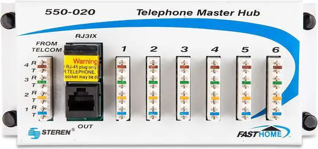 Main image of 4 Gauge Distribution Block - Telephone Junction Box - Telephone Punch Down Block - CAT 5 Splitter 4 Way - CAT5 Junction Box - Distribution Block 4 Gauge - Punch Down Block - Fast Home - STEREN 550-020