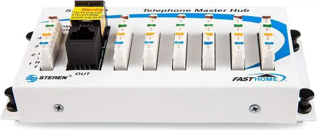 Alt view image 4 of 5 - 4 Gauge Distribution Block - Telephone Junction Box - Telephone Punch Down Block - CAT 5 Splitter 4 Way - CAT5 Junction Box - Distribution Block 4 Gauge - Punch Down Block - Fast Home - STEREN 550-020