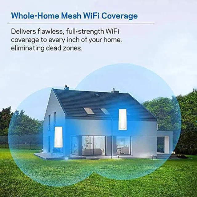 Alt view image 2 of 5 - Linksys Velop Mesh Home WiFi System, 4,000 Sq. ft Coverage, 40+ Devices, Speeds up to (AC2200) 2.2Gbps - WHW0302