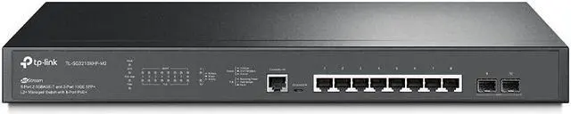 Main image of TP-Link TL-SG3210XHP-M2 | Jetstream 8 Port Multi-Gigabit L2+ Managed PoE Switch | 8 PoE+ Port @240W, 2 x 10G SFP+ Slots | 2.5G Bandwidth | Omada SDN Integrated | IPv6 | 5 Year Manufaturer Warranty