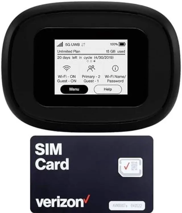 Main image of Verizon Wireless Jetpack Inseego MiFi M1000 | Unlocked Device | 5G Mobile WiFi Hotspot | LTE Cat20 Up to 2,4 Gbps | Usage Up to 12 Hours | Portable Travel Router | EVDO-LINK Bundle - Verizon Sim Card