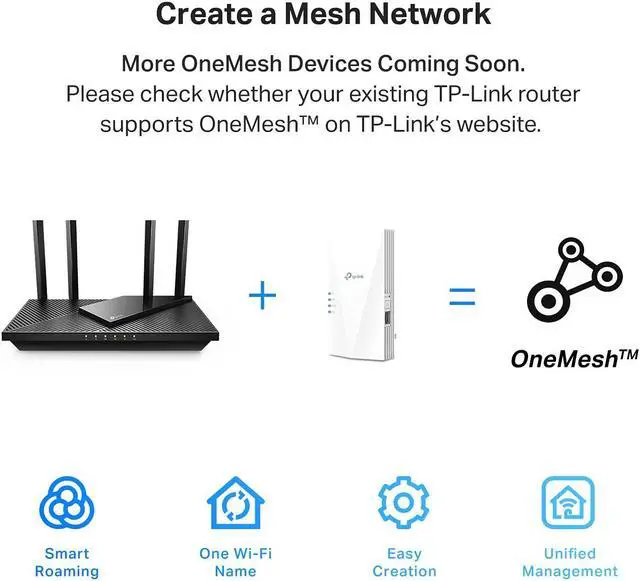 Alt view image 5 of 5 - TP-Link AX1500 WiFi Extender Internet Booster(RE500X), WiFi 6 Range Extender Covers up to 1500 sq.ft and 25 Devices,Dual Band, AP Mode w/Gigabit Port, APP Setup, OneMesh Compatible