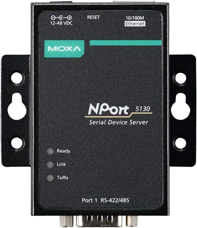 Alt view image 2 of 2 - MOXA NPort 5130-1 Port Device Server, 10/100 Ethernet, RS-422/485, DB9 Male