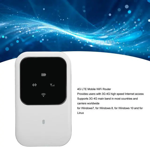 Alt view image 5 of 5 - 4G Travel Mobile WiFi Hotspot, Wireless Internet Router Devices LED Display Supporting 10 Users for Outdoor Travel, UP to 150Mbps Download