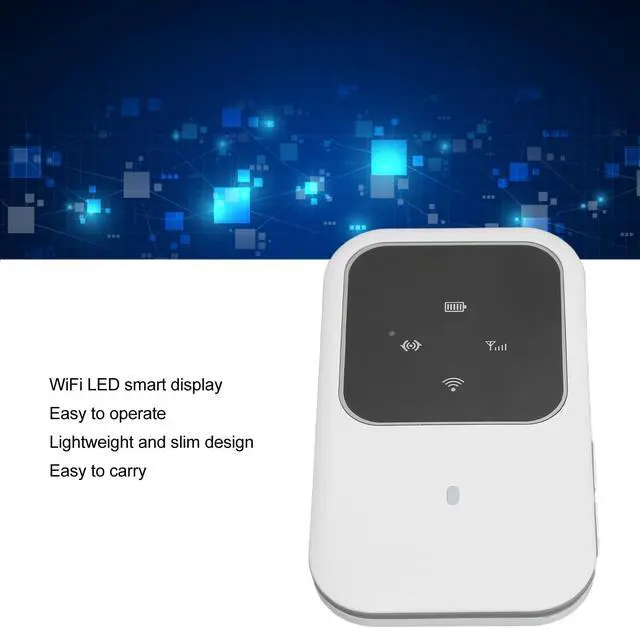 Alt view image 2 of 5 - 4G Travel Mobile WiFi Hotspot, Wireless Internet Router Devices LED Display Supporting 10 Users for Outdoor Travel, UP to 150Mbps Download