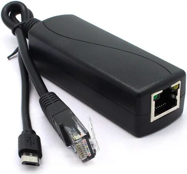 Alt view image 2 of 5 - ANVISION 4-Pack Gigabit PoE Splitter, 48V to 5V 2.4A Micro USB Ethernet Adapter, Compatible with Raspberry Pi 3B+, IP Camera and More