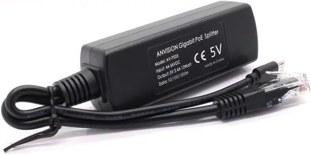 Alt view image 4 of 5 - ANVISION 4-Pack Gigabit PoE Splitter, 48V to 5V 2.4A Micro USB Ethernet Adapter, Compatible with Raspberry Pi 3B+, IP Camera and More