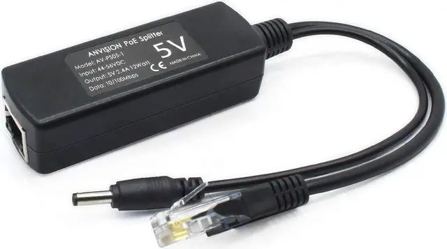 Alt view image 4 of 5 - ANVISION 4-Pack 5V PoE Splitter, 48V to 5V 2.4A Adapter, Plug 3.5mm x 1.35mm, 5.5mm x 2.1mm Connector, IEEE 802.3af Compliant, for IP Camera and More