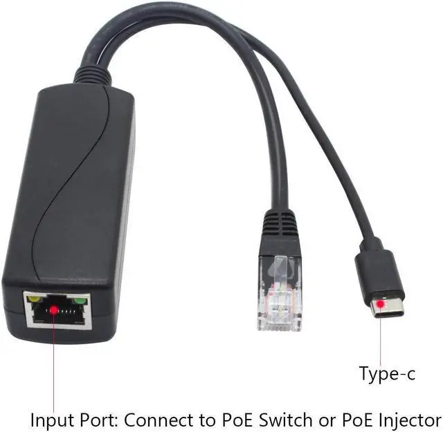 Alt view image 2 of 5 - ANVISION 4-Pack 5V PoE Splitter, USB Type C, 48V to 5V 2.4A, IEEE 802.3af Compliant, 10/100Mbps