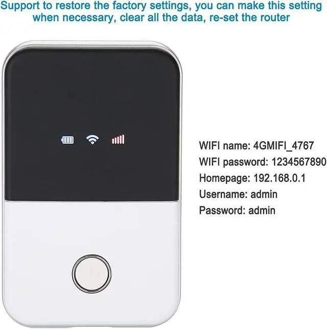 Alt view image 2 of 5 - Portable 4G LTE Mobile Hotspot Device, High Speed Wi Fi Hotspot, Support SD Card, USB Charging, Router Amplifier for Phone/Tablet/PC, Worldwide, Travel, Home
