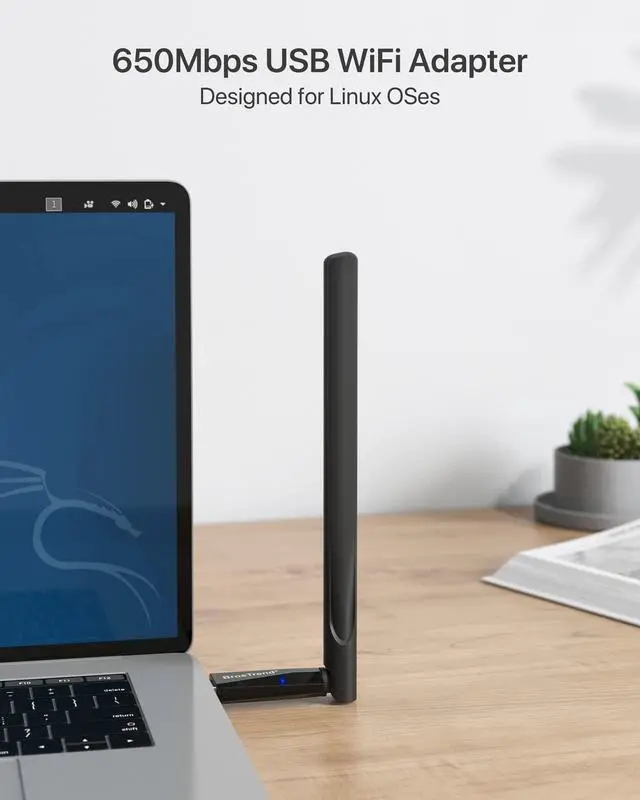 Alt view image 4 of 5 - BrosTrend 650Mbps Linux Compatible WiFi Adapter Dual Band USB Wireless Adapter w/Long Range WiFi Antenna and AX1800 WiFi 6 Linux Compatible WiFi Adapter for PC and Raspberry Pi 2+
