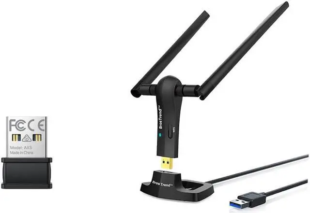 Main image of BrosTrend AX300 Nano USB WiFi 6 Adapter, Portable USB Wireless Adapter WiFi Dongle for Windows 11/10/7 + AC1200 Long Range USB WiFi Adapter for Desktop PC Desktop Laptop of Windows 11/10/8.1/8/7