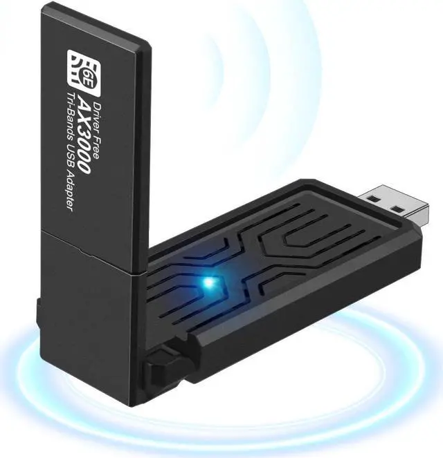 Main image of Gaming WiFi Adapter for PC,6GHZ WiFi Adapter,USB WiFi Adapter,IEEE802.11AX,MU-MIMO Technologies,AXE3000 3Band(2.4+5.0+6.0G) Wireless Gigabit Speed Up to 5.3Gbps, New 6GHz,Supports Windows 11/10