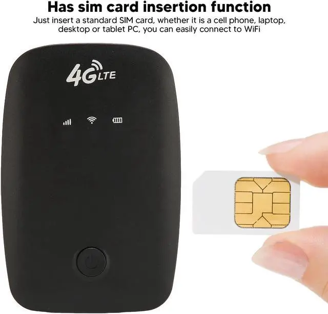 Alt view image 2 of 5 - 4G Mobile Hotspot Router, Portable Router with SIM Card Slot, Pocket Device with LED Display, Long Standby Time, for Home or Travel in 140 Countries