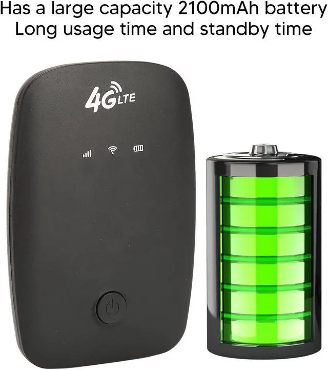 Alt view image 5 of 5 - 4G Mobile Hotspot Router, Portable Router with SIM Card Slot, Pocket Device with LED Display, Long Standby Time, for Home or Travel in 140 Countries