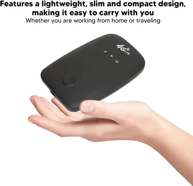 Alt view image 3 of 5 - 4G Mobile Hotspot Router, Portable Router with SIM Card Slot, Pocket Device with LED Display, Long Standby Time, for Home or Travel in 140 Countries
