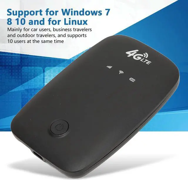 Alt view image 4 of 5 - 4G Mobile Hotspot Router, Portable Router with SIM Card Slot, Pocket Device with LED Display, Long Standby Time, for Home or Travel in 140 Countries