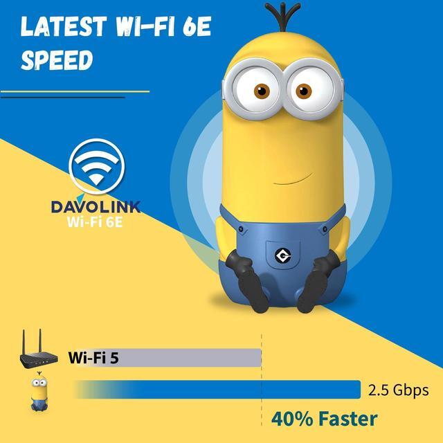 Alt view image 4 of 5 - Davolink Minions Kevin Wi-Fi 6E Router - Elevate Your Connectivity Experience in 2024 with High-Speed Performance Gaming Router - Secure Travel WiFi Router