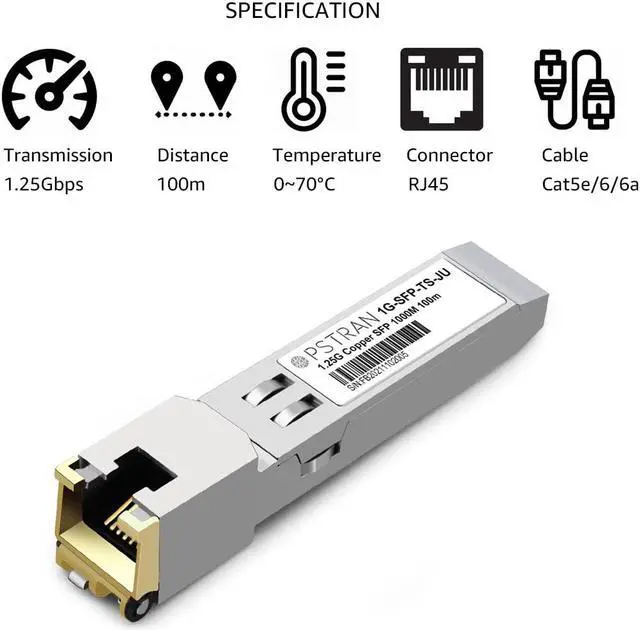 Alt view image 2 of 5 - OPSTRAN 1000BASE-T SFP to RJ-45 Copper Transceiver Module Compatible with Juniper QFX-SFP-1GE-T SRX-SFP-1GE-T EX-SFP-1GE-T 100m Cat5e/6 4 pack