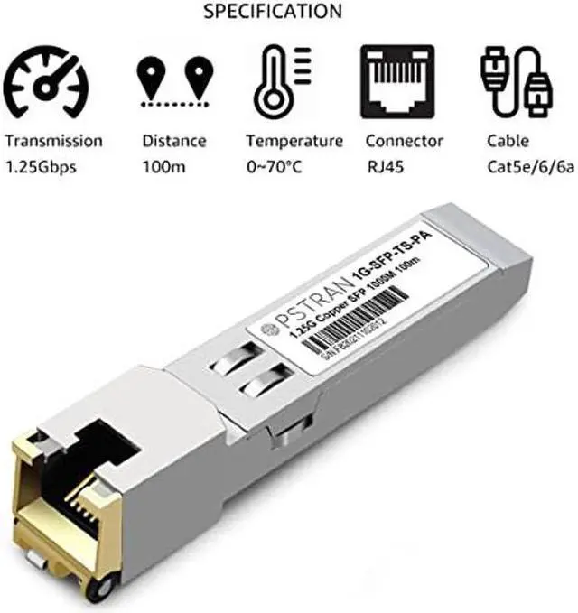 Alt view image 2 of 5 - OPSTRAN 1000BASE-T SFP to RJ-45 Copper Transceiver Module Compatible with Palo Alto Networks PAN-SFP-CG 100m Cat5e/6